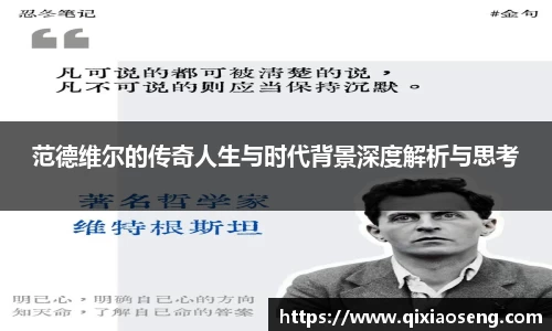 范德维尔的传奇人生与时代背景深度解析与思考