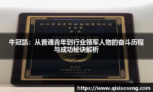 牛冠凯：从普通青年到行业领军人物的奋斗历程与成功秘诀解析