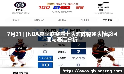 7月31日NBA夏季联赛爵士队对阵鹈鹕队精彩回顾与赛后分析