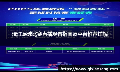 沅江足球比赛直播观看指南及平台推荐详解