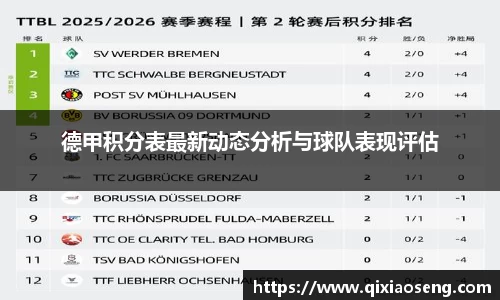 德甲积分表最新动态分析与球队表现评估